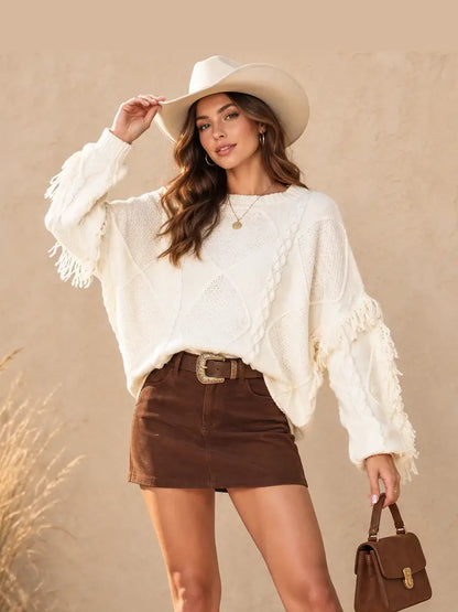 The Ivory Fringe Sweater